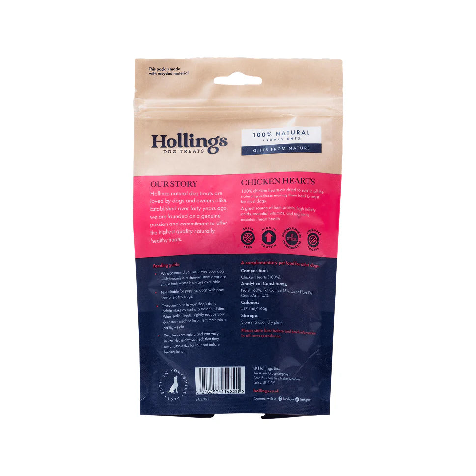 Hollings Dog Treats Choice Cuts Chicken Hearts 60g