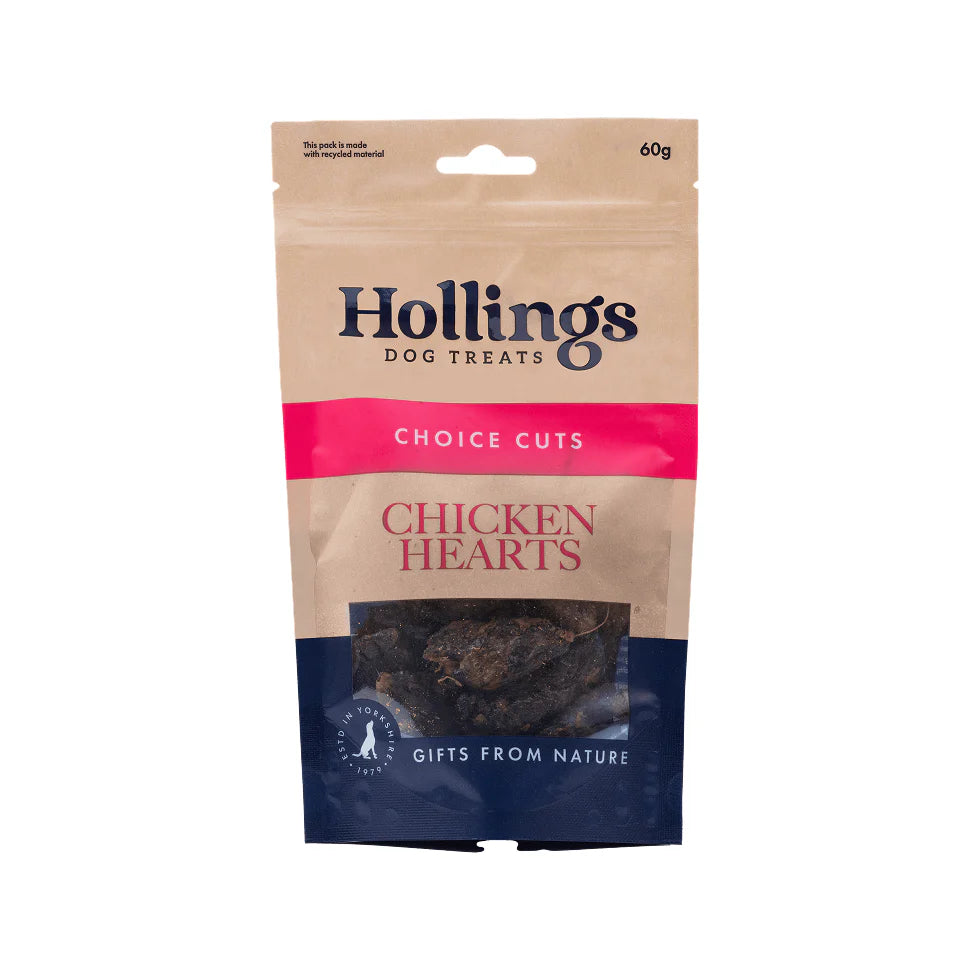 Hollings Dog Treats Choice Cuts Chicken Hearts 60g