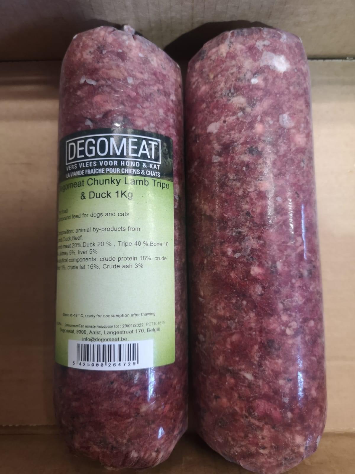 Degomeat Chunky Lamb & Duck with Tripe 1kg