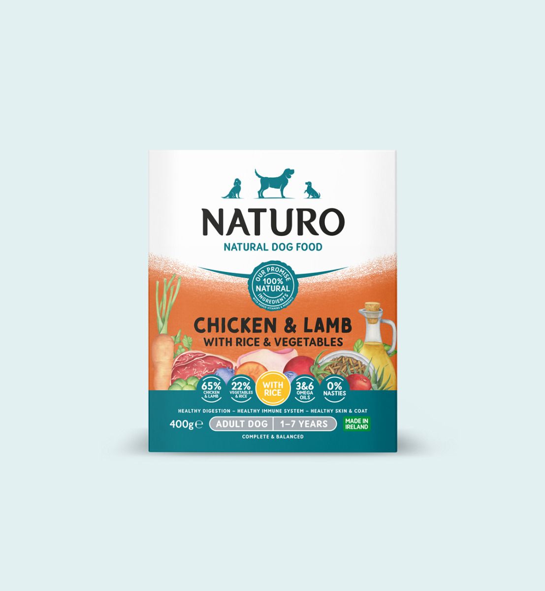 Naturo Chicken & Lamb with Rice & Vegetables 400g