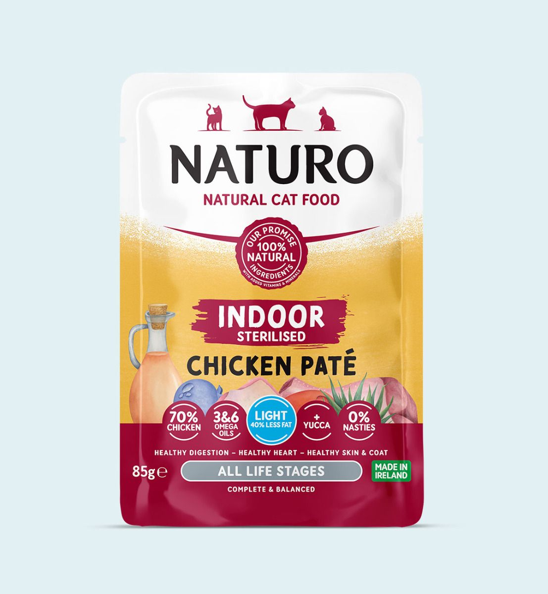 Naturo Cat Grain Free Indoor Sterilised Chicken Paté 85g