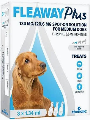 Fleaway Plus - Spot On for Medium Dogs 10-20kg x3 Pack