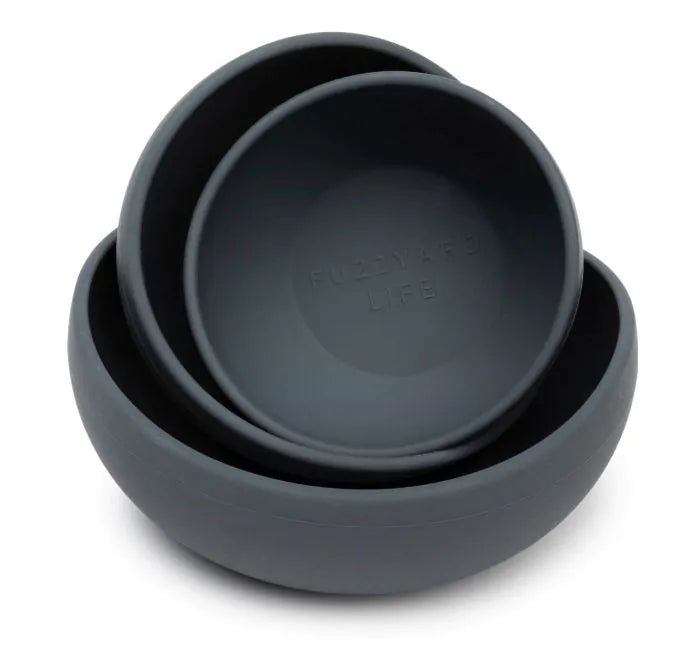 FuzzYard Life Slate Grey Silicone Bowl 360ml