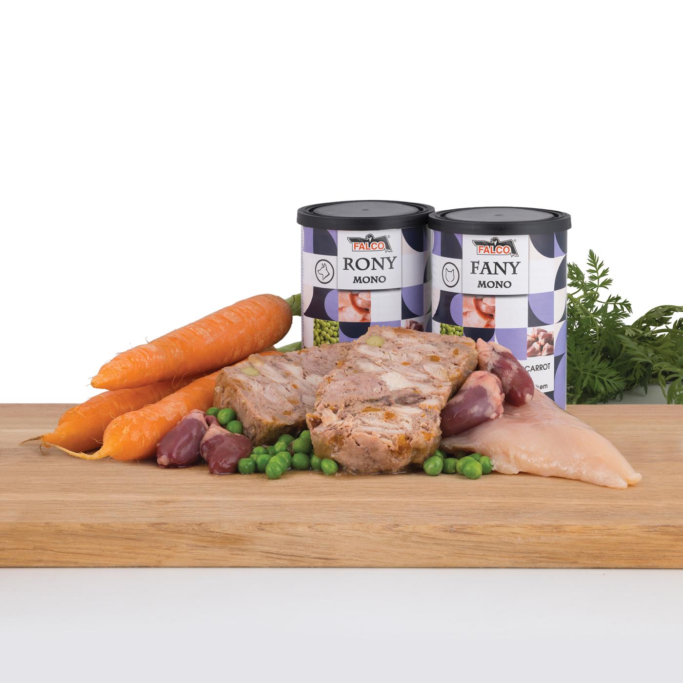 Falco Rony Mono Canned Dog Food | Chicken Muscle, Carrot & Peas 200g
