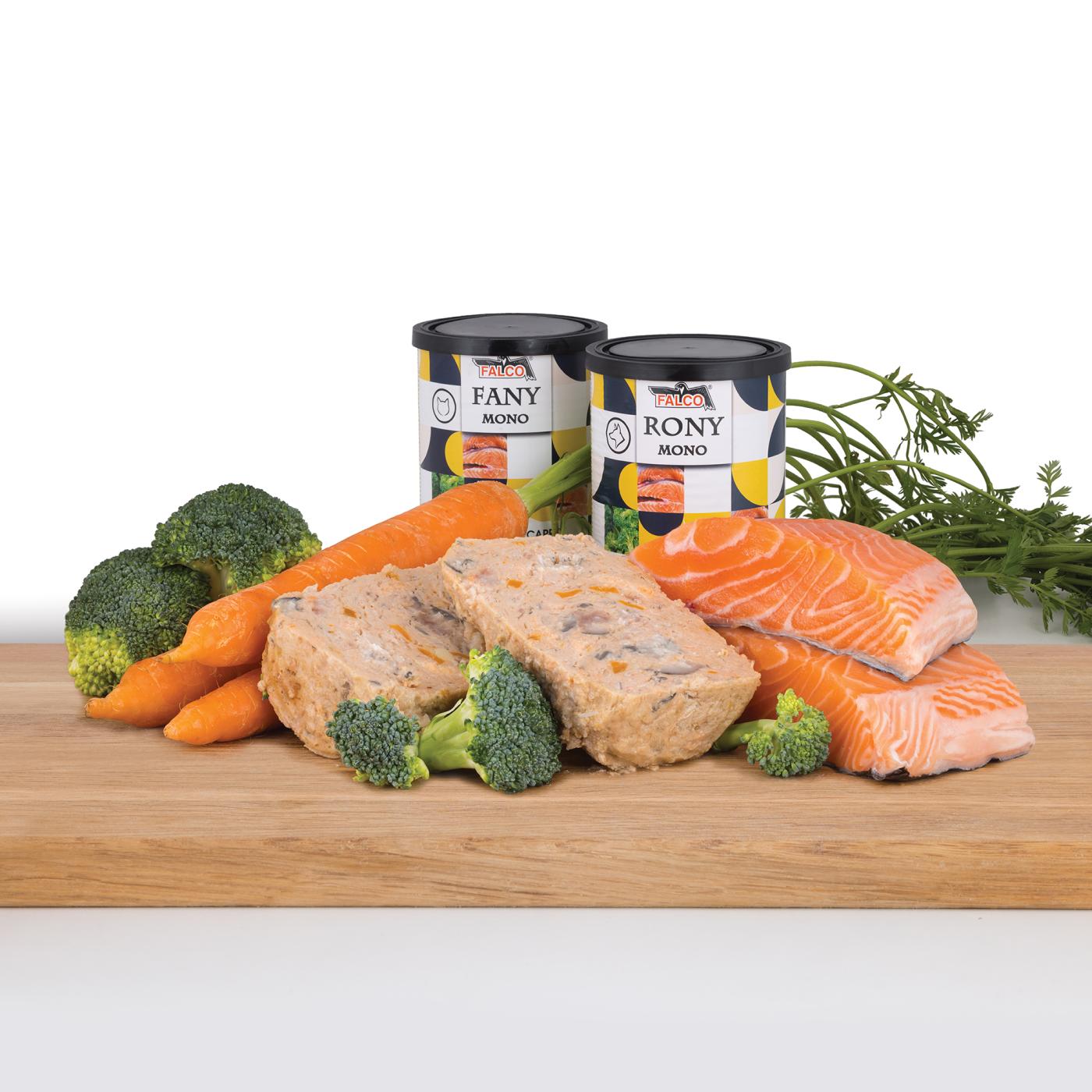 Falco Rony Mono Canned Dog Food | Salmon with Carrot & Broccoli 200g