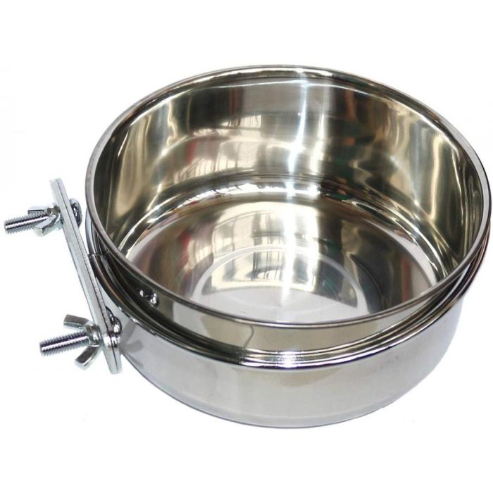 Stainless Steel Crate Bowl with Clamp Holder