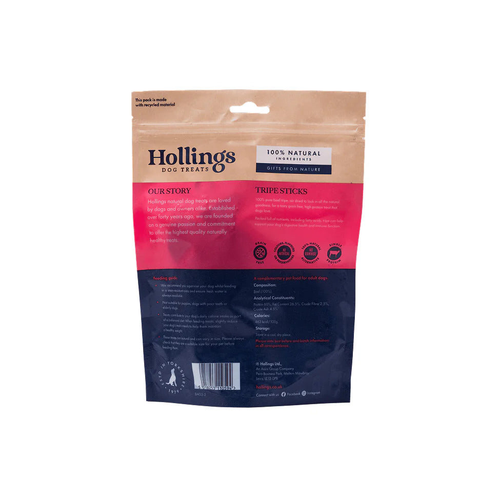 Hollings Dog Treats Choice Cuts Tripe Sticks 100g