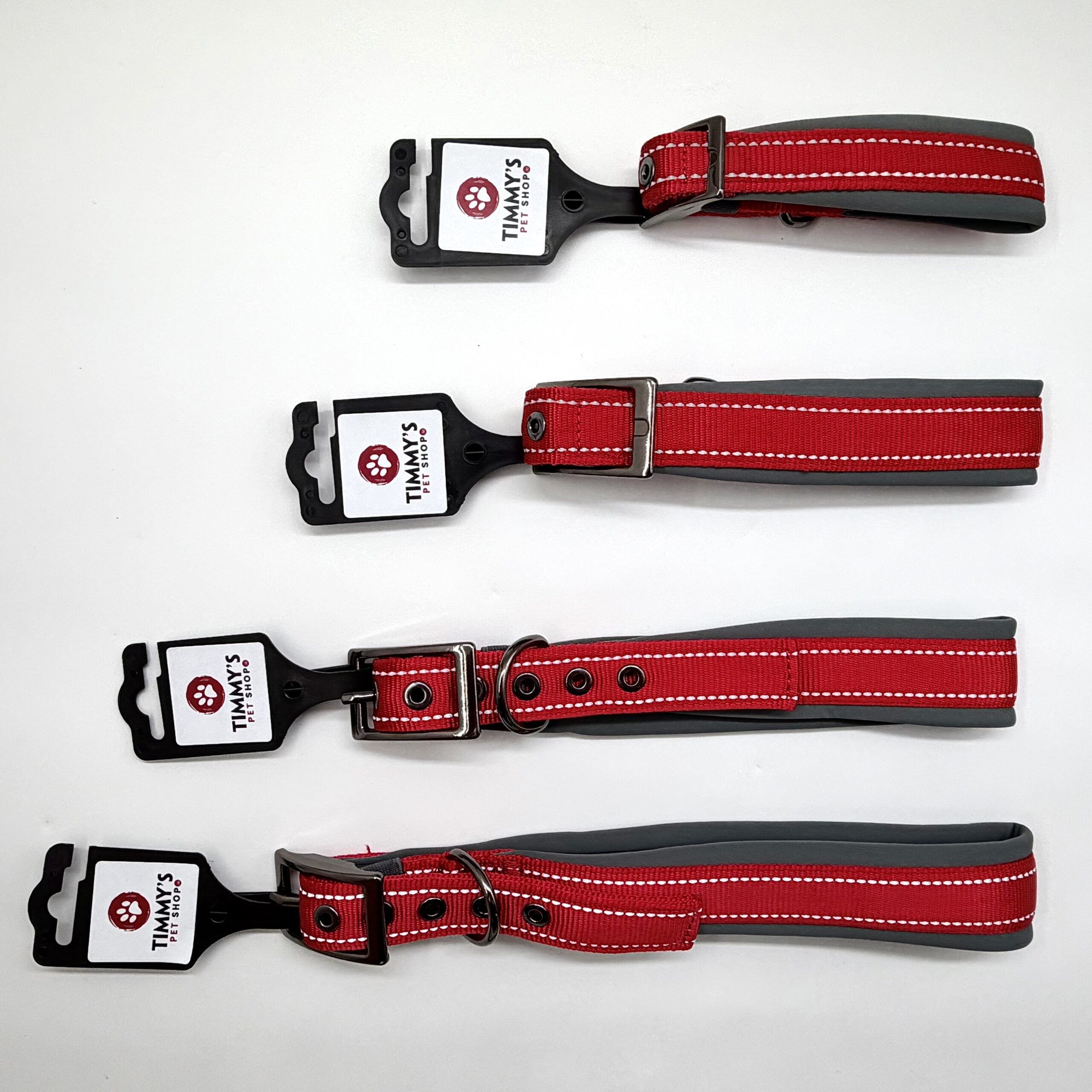 TPS Buckled Reflective Dog Collar - Red