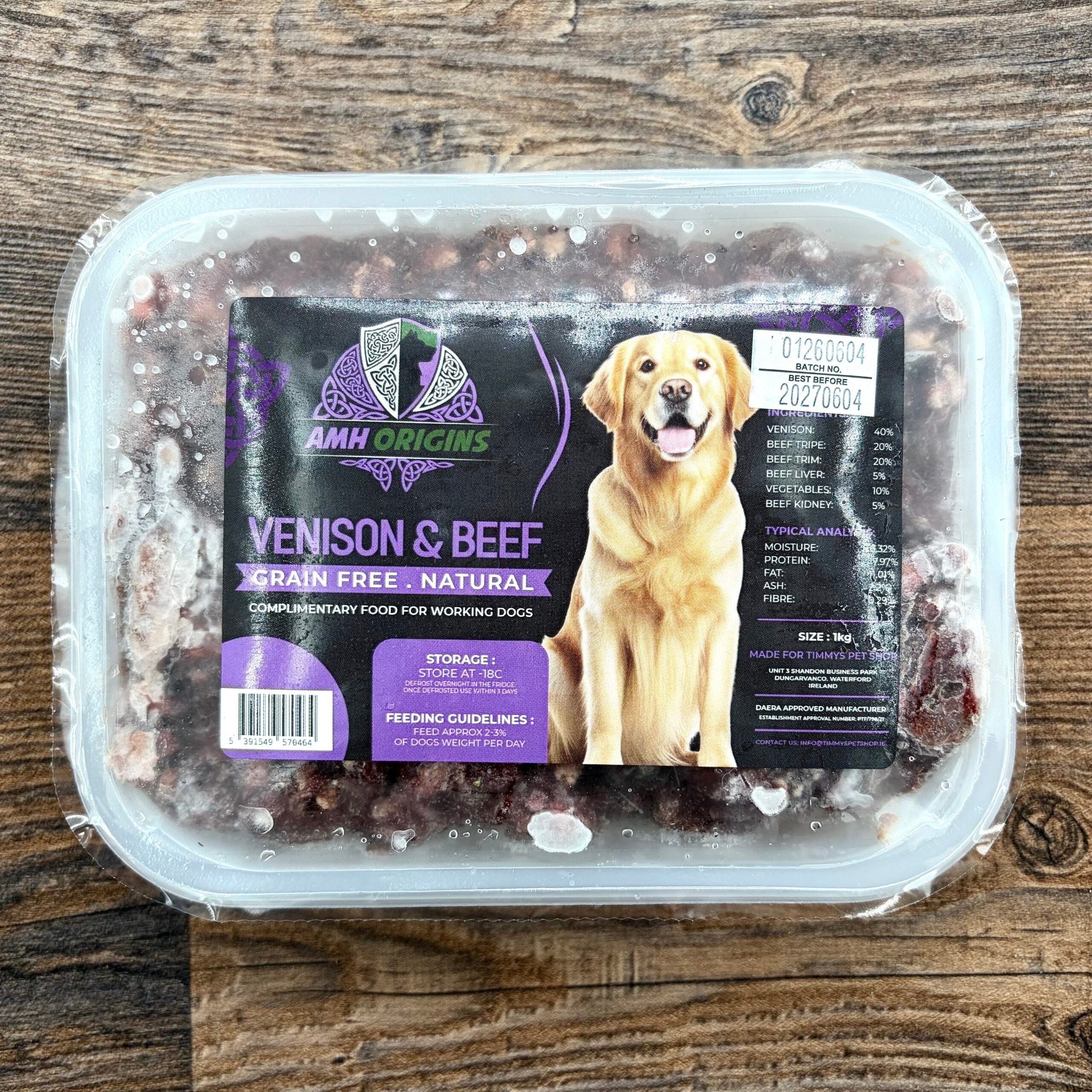 AMH Origins Raw Dog Food Venison & Beef 1kg