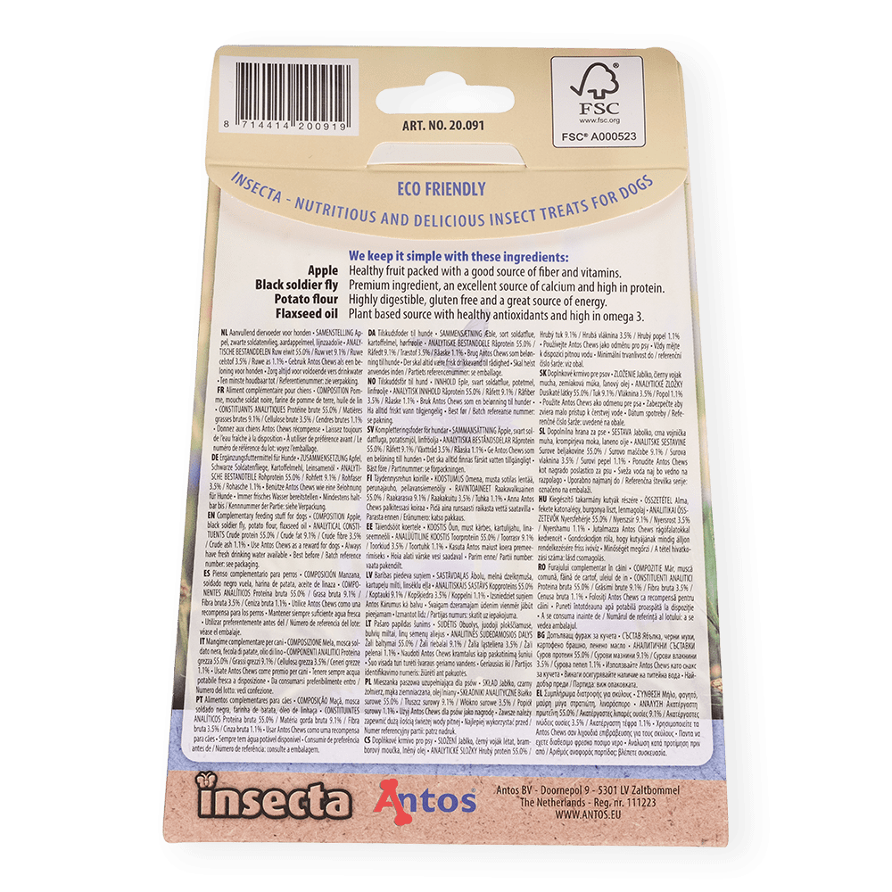 Antos BSFL Sustainable Insect Dog Treats 100g