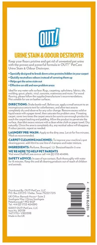Out! PetCare Urine Stain & Odour Destroyer 1L