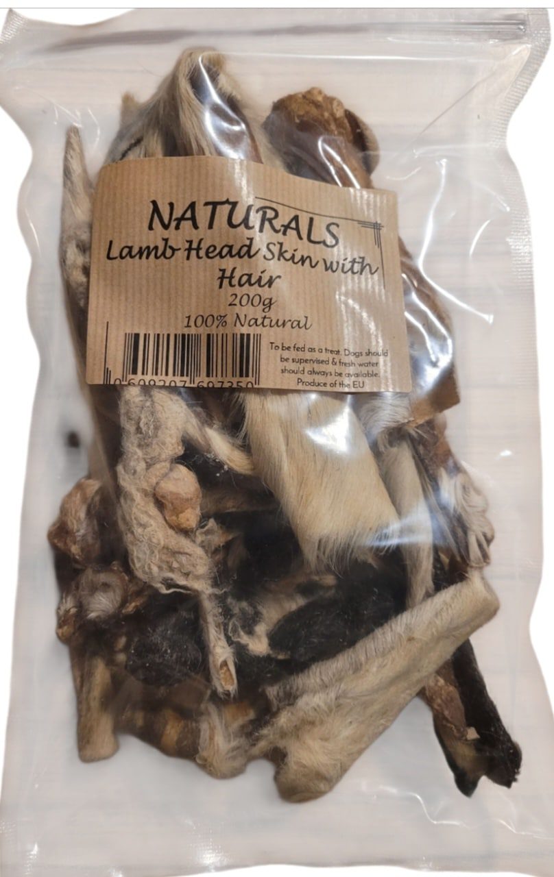 Lamb Head Skin with Hair 200g