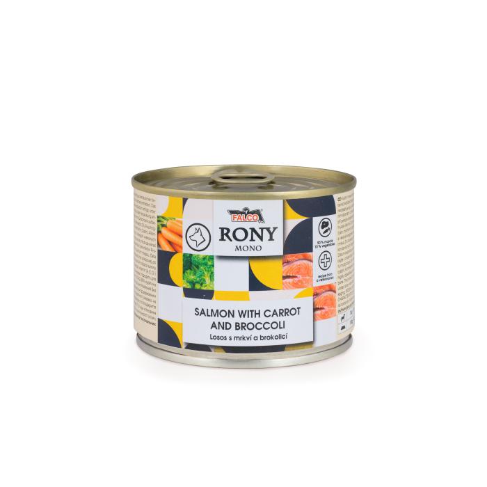 Falco Rony Mono Canned Dog Food | Salmon with Carrot & Broccoli 200g