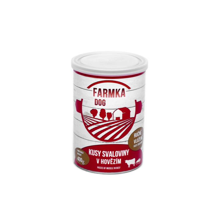 Falco Farmka Canned Dog Food | Beef & Pork Muscle Meat 400g
