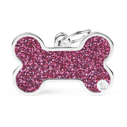 The Shine Glitter Bone Pet ID Tag
