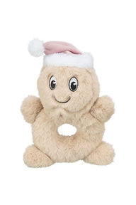 Trixie Christmas Plush Cookie Ring Dog Toy with Squeaker
