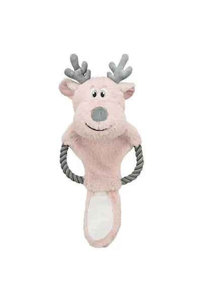 Trixie Christmas Plush Reindeer with Rope Dog Toy