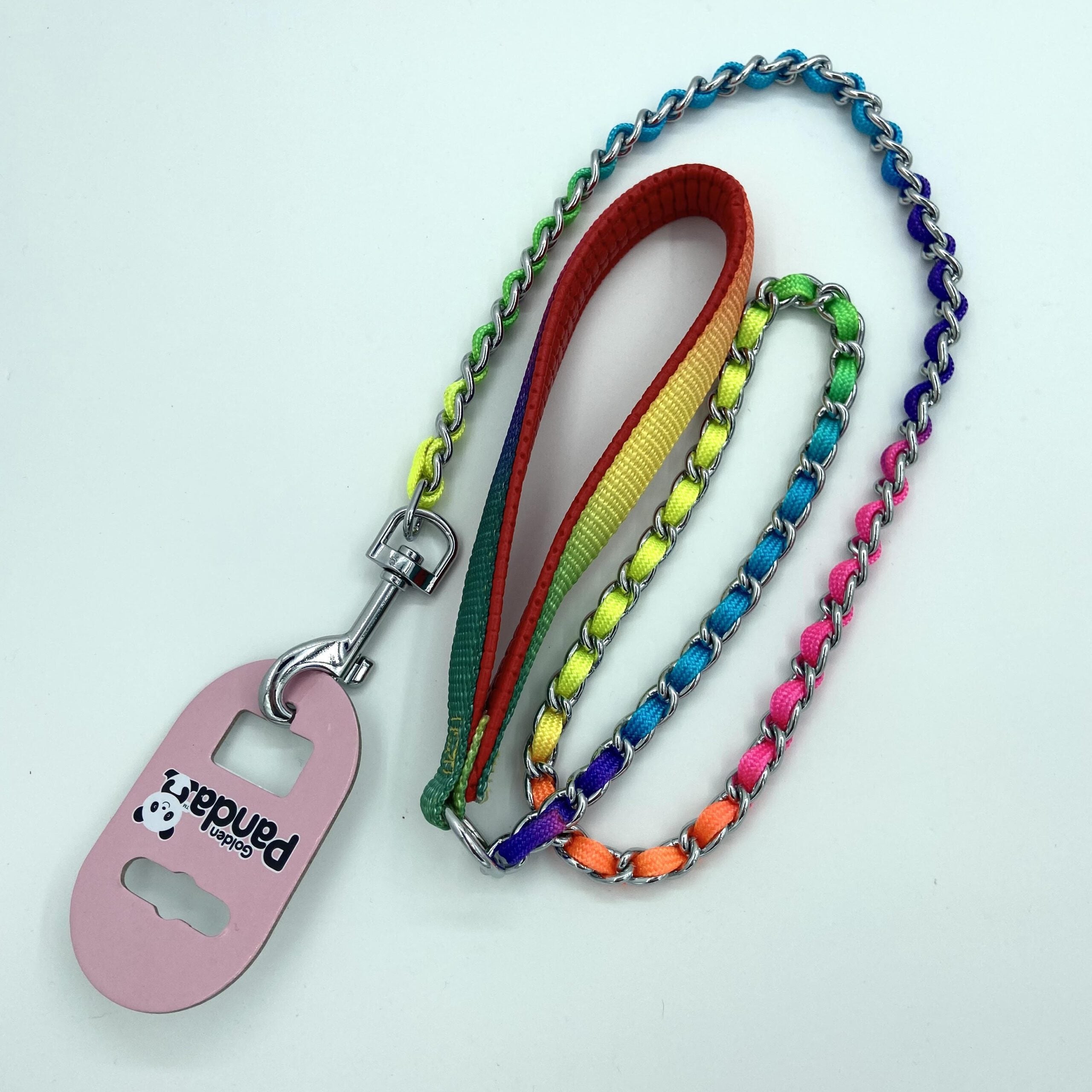 Panda Nylon & Chain Rainbow Lead