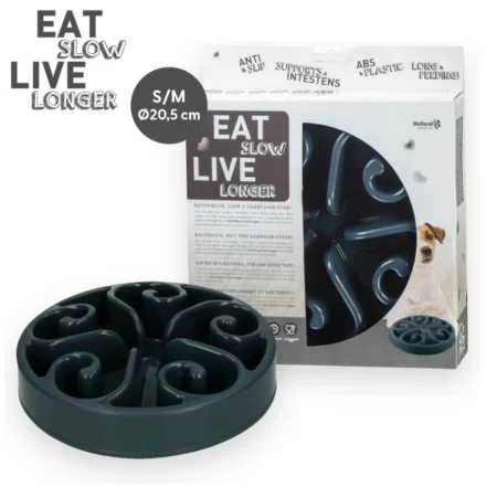 Eat Slow Live Longer Slow Feeder Grey
